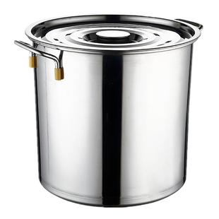 不锈钢桶圆桶带盖商用40水桶汤桶吊桶50汤锅食品级油桶60汤锅酿酒