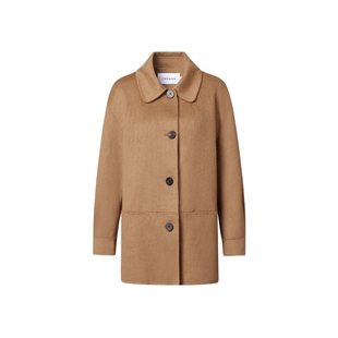 【柔软静奢风】VGRASS维格娜丝冬新款骆驼绒翻领中长款大衣女