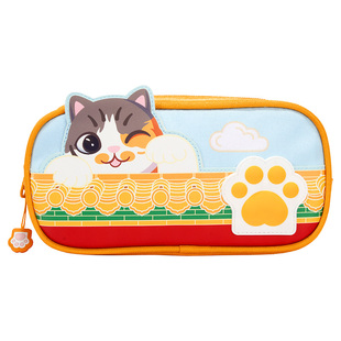 故宫文具大容量短款笔袋国潮高颜值宫猫出游学习用品可爱简约文具盒小学生初中笔袋送同学开学毕业生日礼物