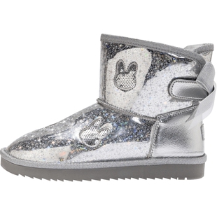 ROOKIE儿童雪地靴童鞋女童冬季保暖亮面防水小童中大童加绒二棉鞋