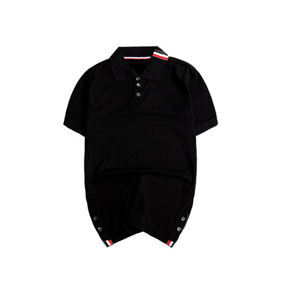 香港it条纹休闲纯色情侣装polo衫