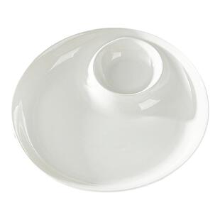 陶瓷水饺盘子带蘸料碟家用纯白釉下彩早餐风格薯条碟子虾盘卤味盘