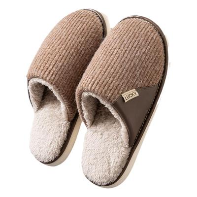 加绒保暖防滑情侣棉拖鞋