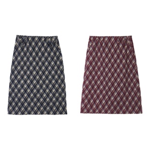 “苏格兰情书” 新疆长绒棉混纺 格纹撞色法式复古气质A版半身裙