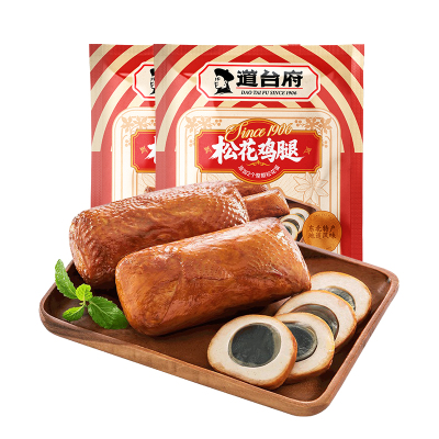 道台府松花鸡腿皮蛋肉肠东北特产