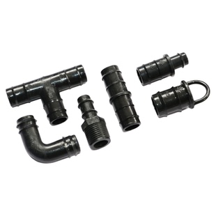 pe管滴灌配件大全滴灌管接头16/20/25农用倒插三通直接弯头堵头