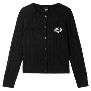 BOYLONDON春秋女款时尚前卫提花空调衫针织开衫毛衣外套W64907