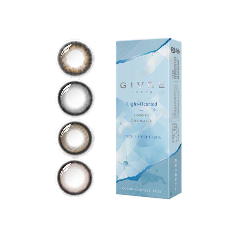 GIVRE绮芙莉花千穗美瞳月抛2片装女大小直径隐形眼镜网红款