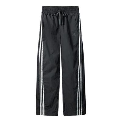 骆驼漫游运动休闲长裤女美式复古三条纹扭扭裤夏季宽松直筒工装裤