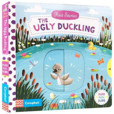 英文原版绘本 First Stories:The Ugly Duckling 丑小鸭童话故事幼儿益智抽拉玩具操作纸板书0-3-6岁撕不烂早教机关启蒙童书