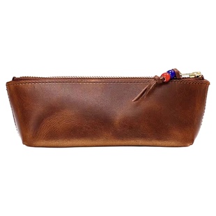 2026新款手工真皮质感笔袋大容量笔套复古男生铅笔钢笔学生收纳包