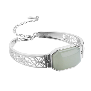 平安无事牌S925纯银天然和田玉原创手链气质女款镂空玉手镯手饰品