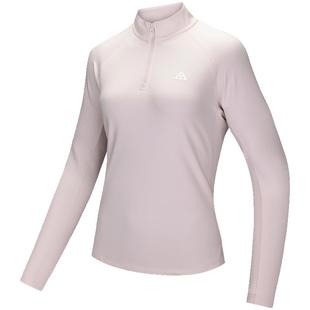 安踏半拉链长袖丨户外抓绒长T女冬季修身保暖打底衫内搭运动上衣