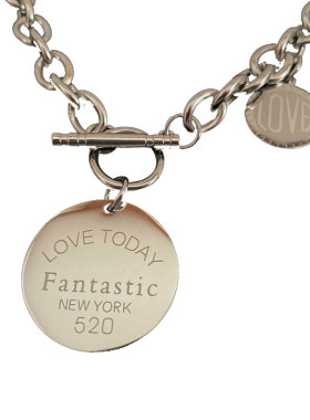 钛钢圆牌短款不掉色嘻哈风粗项链