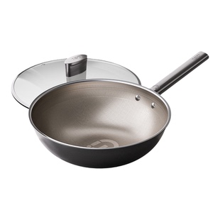 【商超同款】爱仕达轻量纯钛炒锅不粘锅电磁炉燃气家用炒菜锅