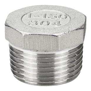 304不锈钢外六角堵头 外螺纹六角丝堵 堵头不锈钢管帽外丝堵头4分