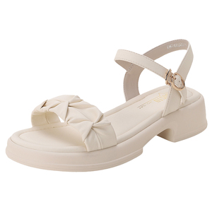 大东厚底凉鞋女2025新款夏季外穿女鞋运动仙女配裙子一字带沙滩鞋