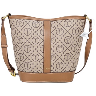 16号TBCB女包2023新款女休闲单肩包百搭斜挎包正品印花潮流水桶包