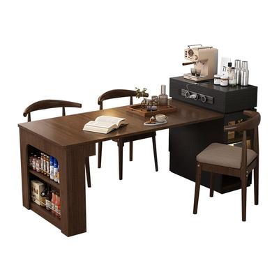 中古风可伸缩折叠一体岛台餐桌