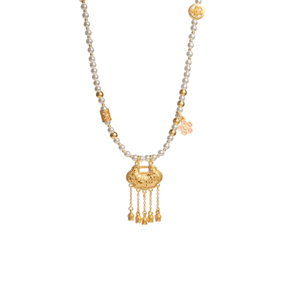 莲花如意锁八宝罗盘新中式项链