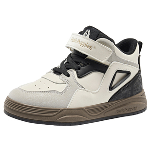 暇步士童鞋儿童运动鞋男童2026新款春秋女童滑板软底防滑高帮板鞋