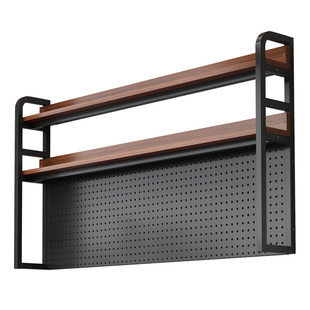 桌面实木书架置物架学习书桌上多层收纳架电脑桌上洞洞板整理架子