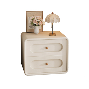 奶油风床头柜实木抽家用卧室2026热卖小型床边收纳小柜子轻奢高级