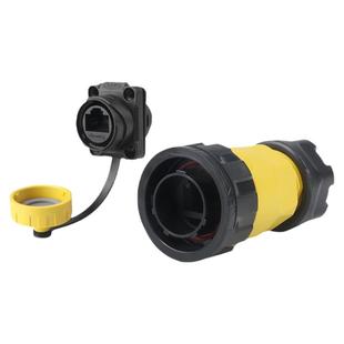 凌科YM20防水RJ45网络连接器网线插头快速对接头RJ45航插网口座