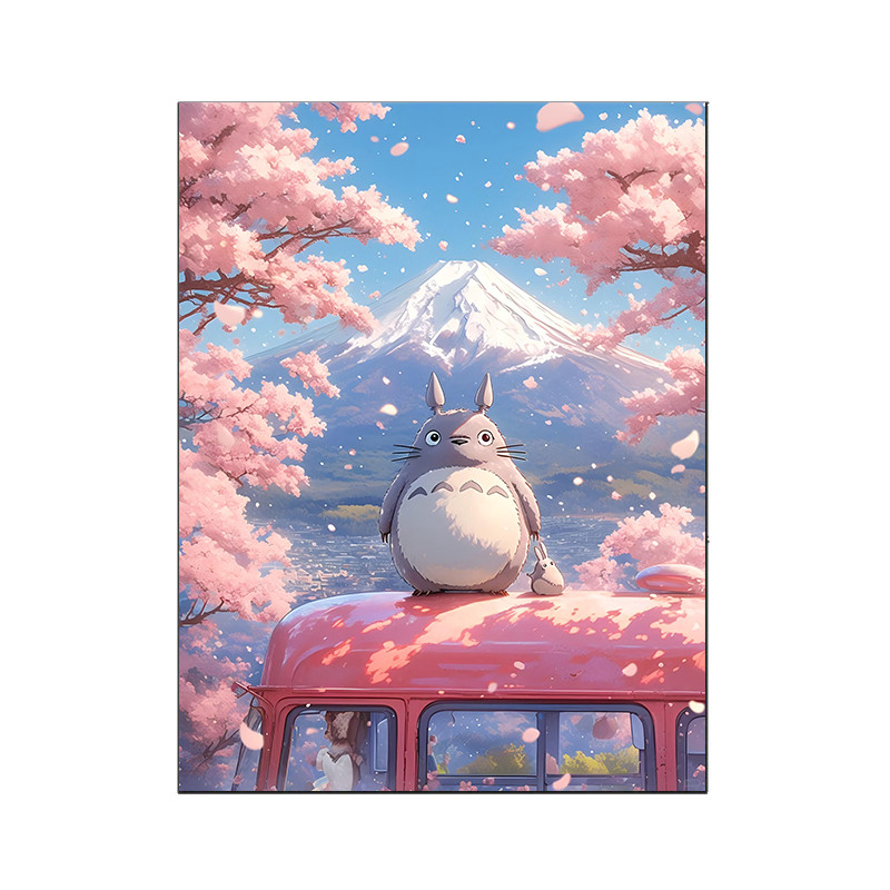 宫崎骏龙猫巴士diy数字油画定制
