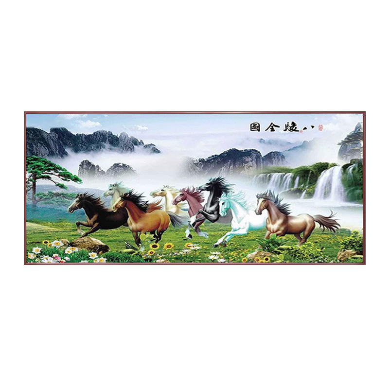 5d八骏图钻石画方钻满钻马到成功粘贴钻石十字绣2026新款客厅横版