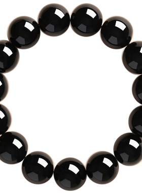 【热销1000+】天然黑曜石手串女