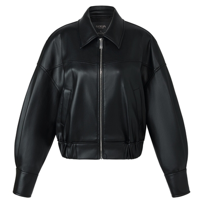 歌莉娅秋季人造皮夹克皮衣外套女