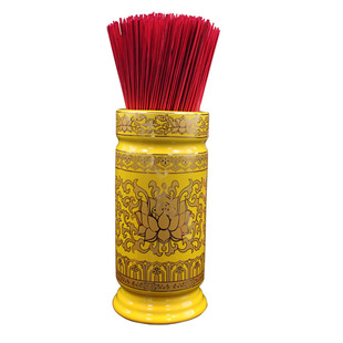 家用供具佛堂香筒 线香竹签财神香桶 莲花线招财进宝陶瓷装香桶