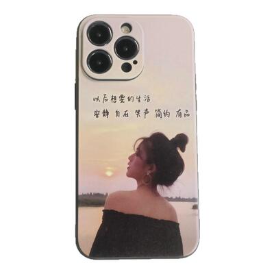 新款气质背影女孩磨砂硅胶软壳