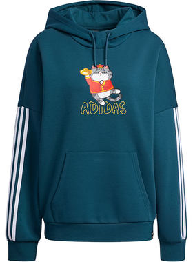 Adidas/阿迪达斯正品NEO吾皇万睡联名女子运动连帽卫衣H45020