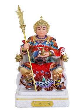 汉白玉彩绘华光大帝供奉摆件