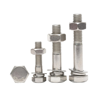 304不锈钢半牙外六角螺栓螺母套装配件大全加长螺丝杆M8M10M12M16
