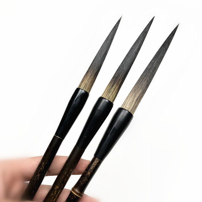 出锋8.6-10cm行草毛笔硬毫长锋熊毫长峰弹性好书法毛笔细狂草国画