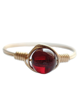 天然5a级女款14k包金石榴石戒指