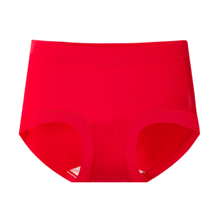 健将女士红色内裤10A抗菌高腰收腹提臀三角裤女生好运本命年底裤