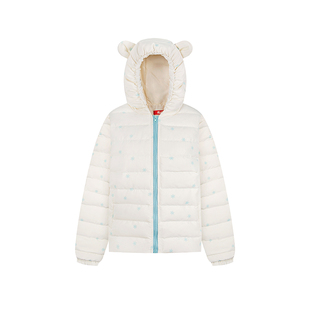 DARKAGE原创甜美小熊耳朵雪花排骨羽绒服女冬季保暖加厚外套帽衫