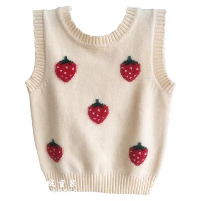 背心新款马甲女宝宝套头坎肩毛衣