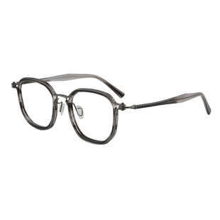 木川158mm胖子大脸近视眼镜男款复古全框纯钛镜架可配度数变色镜