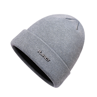 花花公子帽子男士冬季新款加厚保暖针织帽骑车护耳防寒毛线帽冷帽