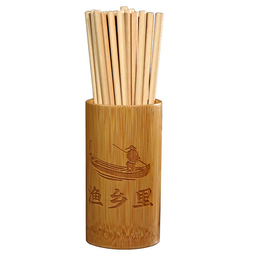 竹筷子筒定做LOGO筷篓筷笼商用串串香竹签筒定制复古餐厅饭店筷桶