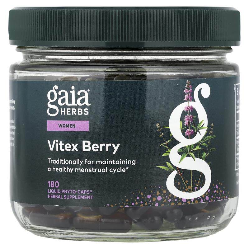 Gaia Herbs,圣洁莓女性用,180 粒素食液体素食胶囊