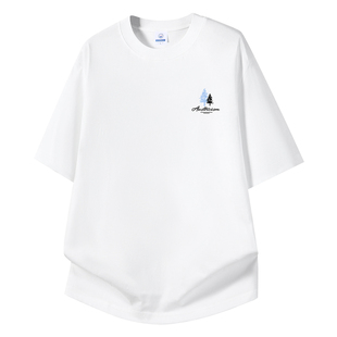 重磅纯棉短袖t恤男夏季2026新款青少年白色半袖美式衣服男款上衣