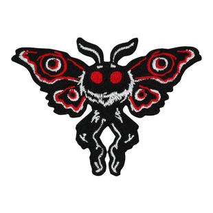 天蛾人刺绣补丁贴勾面魔术贴帆布鞋校服装饰可缝可烫热熔贴布贴