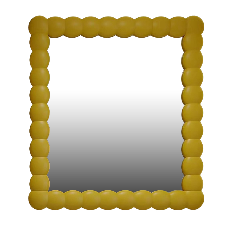 北欧侘寂风家居设计浴室镜奶油风多巴胺系化妆镜不规则艺术装饰镜