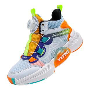 儿童篮球鞋2025新款夏季运动鞋宽头跑步鞋大尺码胖脚宽肥男童鞋子